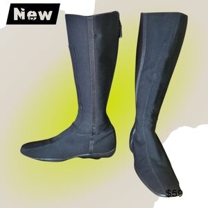 New Prada Women's Black Knee-High Stretch Boots